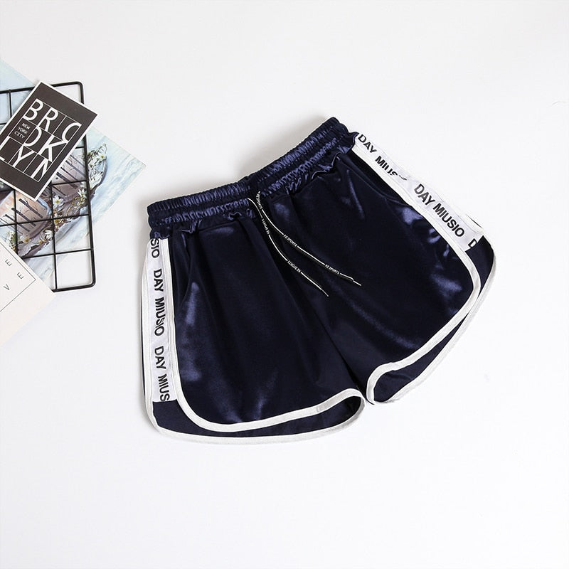 Jogger Letter Striped Sport Workout Shorts