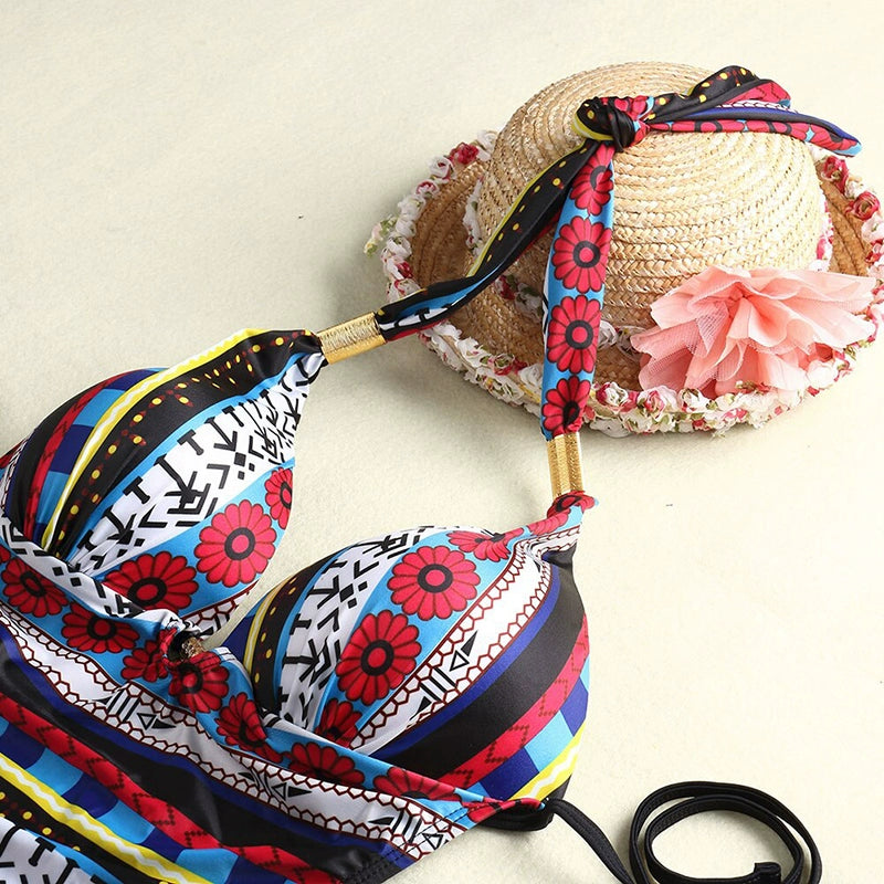 Retro Printed Women's One-Piece Swimsuit Retro Print Women's One-Piece Swimming Suit