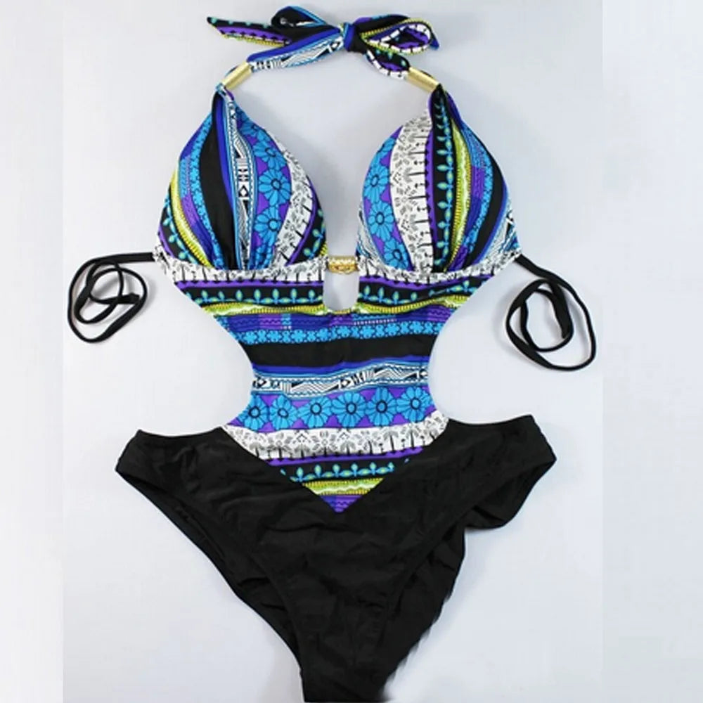 One Piece Push Up Vintage Swimwear Suits