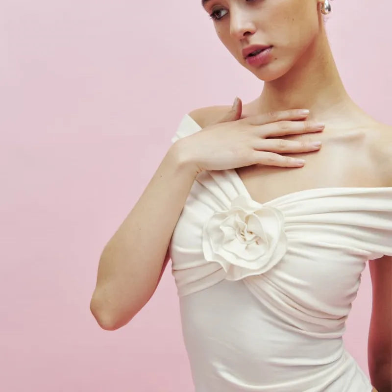 Women's Off Shoulder Crop Tops Short Sleeve