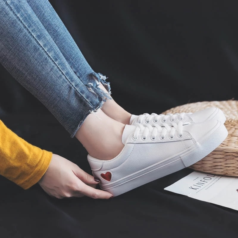 New Fashion Comfort Cute Heart Vulcanized Platform Shoes