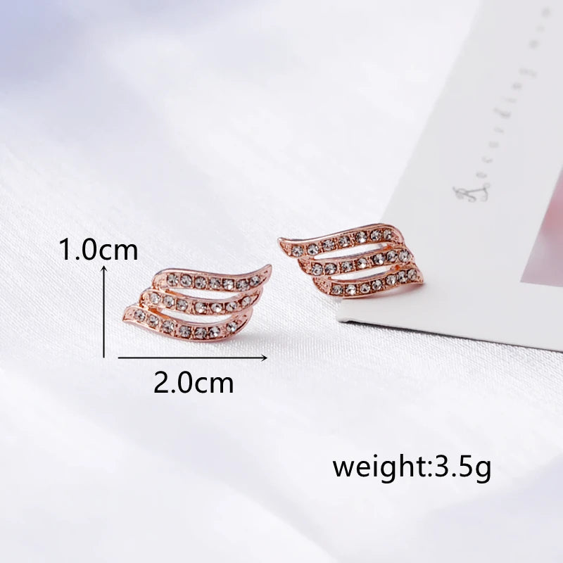 Full Crystal Three Rows S-shaped Stud Earrings for Women