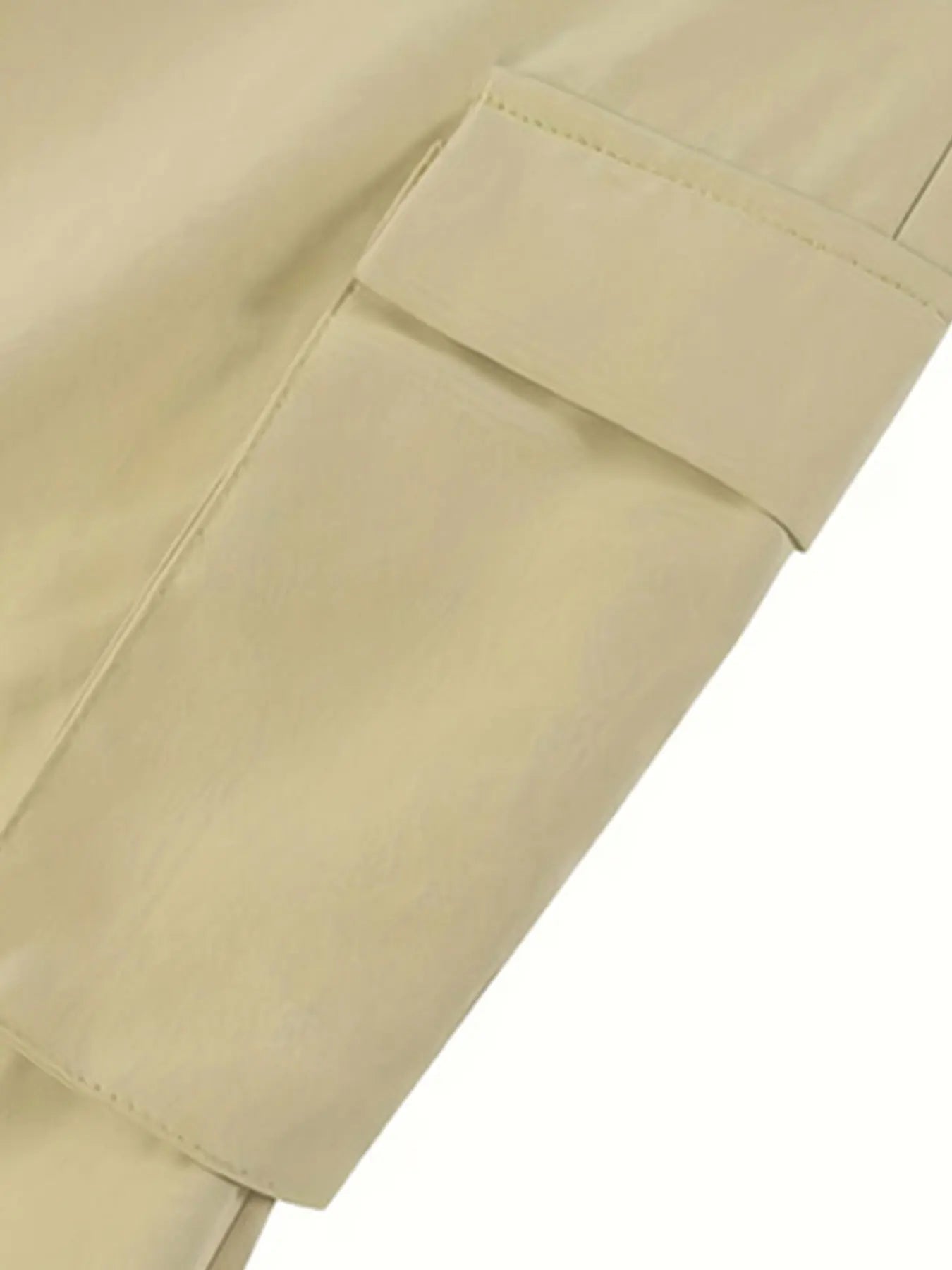 Solid Elastic High Rise Jogger Cargo