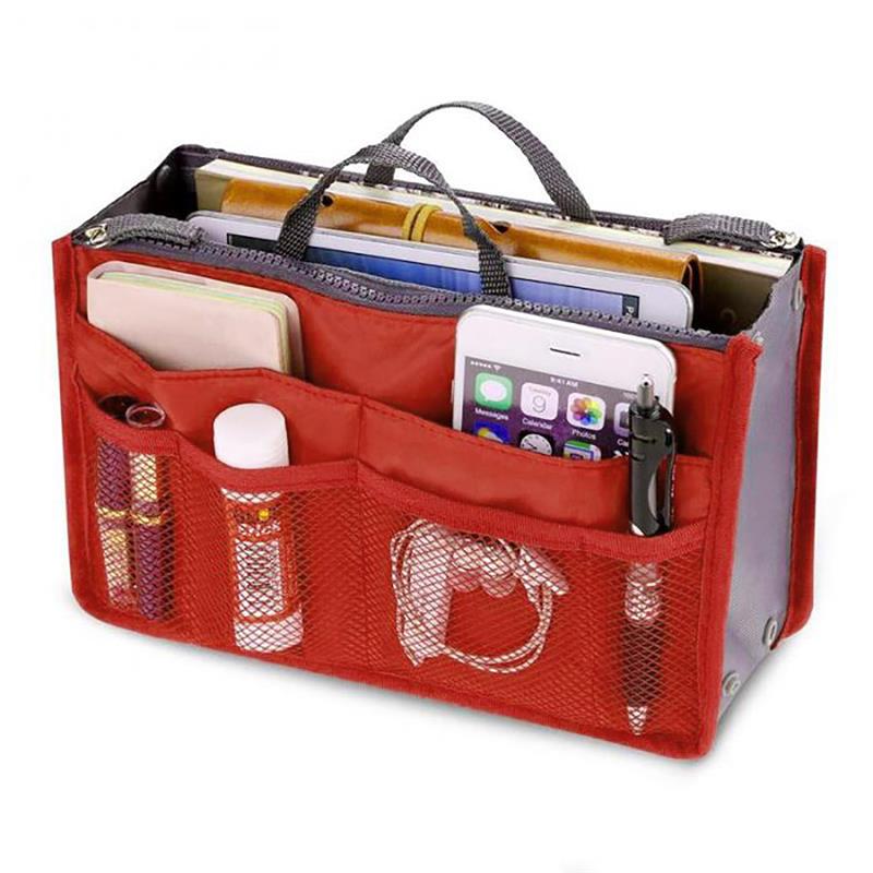 Organizer Insert Bag Women Nylon Travel Insert Organizer Handbag Purse Large liner Lady Makeup
