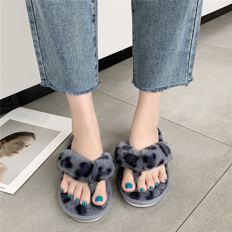 Faux Fur Warm Slides