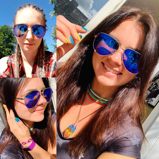 Pilot Women Polarized UV400 Sunglass Mirror Vintage Sun Glasses