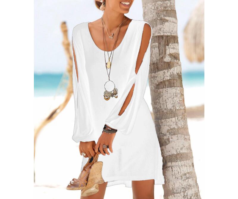 Black Casual Flowy Cold Shoulder Dress