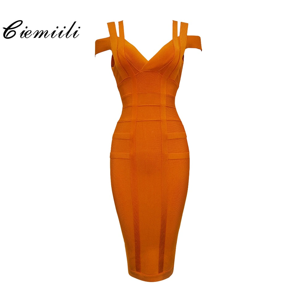 Spaghetti Strap Solid Women Bandage Dresses