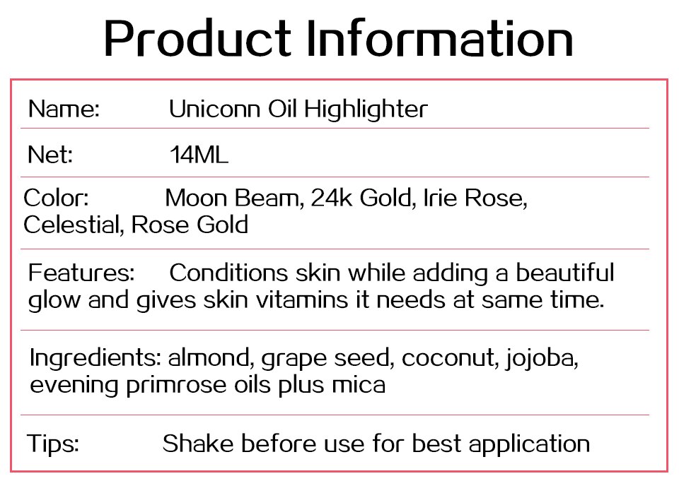 Face Makeup Primer Unicorn Oil Illuminating Liquid