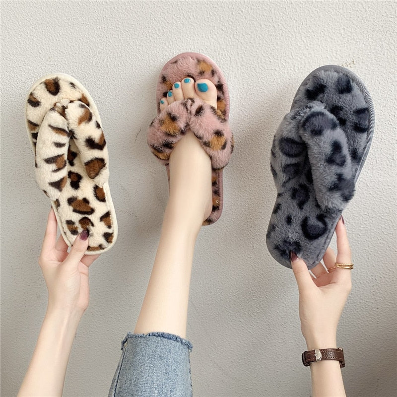 Faux Fur Warm Slides