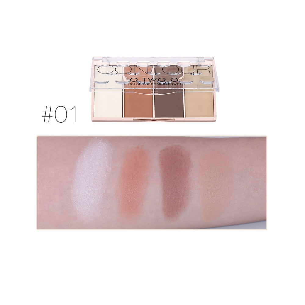 Contour Palette Face Shading Grooming Powder Makeup 4 Colors Long-Lasting Face Make Up