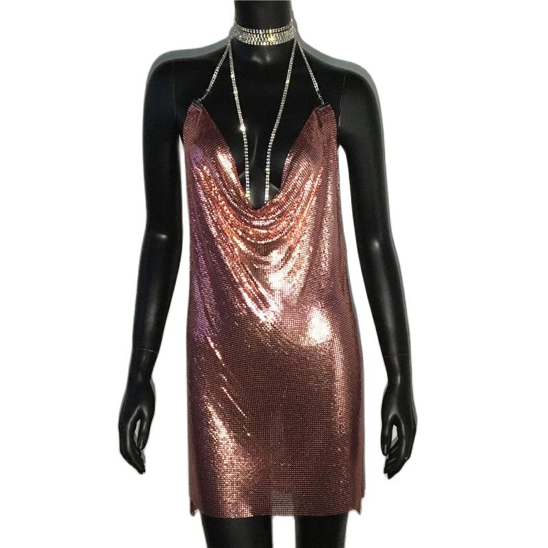 Sexy Gold Mini, Nightclub Party Dress
