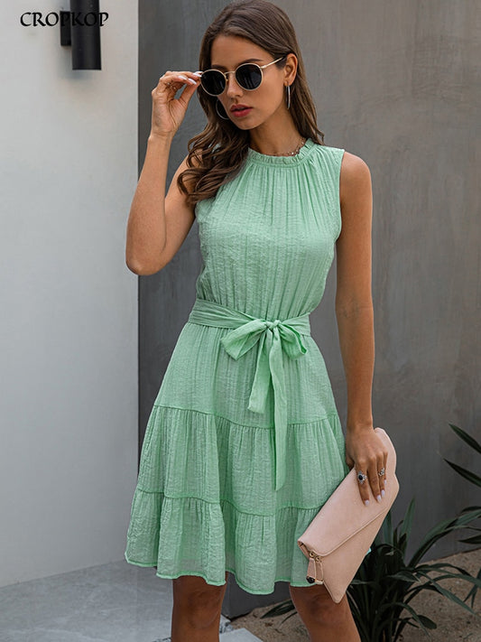 Summer Mini Short Dress Elegant Ladies Fitted Clothing