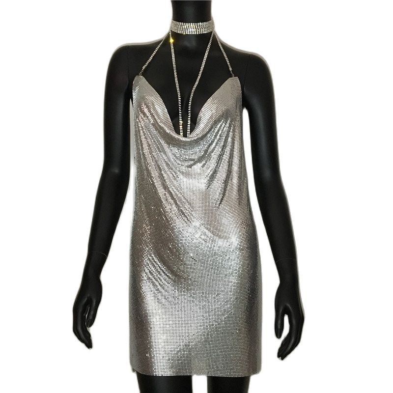 Sexy Gold Mini, Nightclub Party Dress
